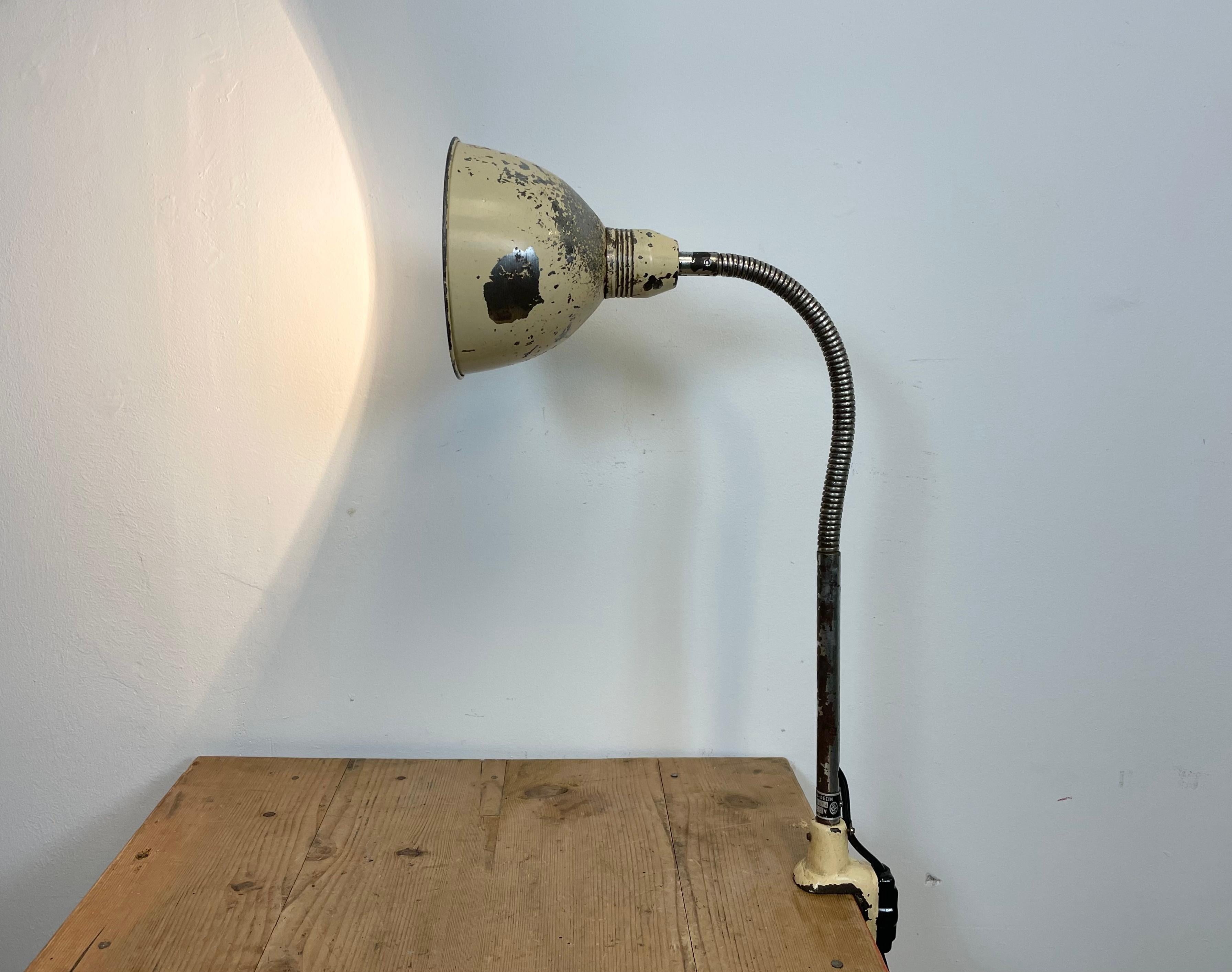 Beige Industrial Gooseneck Table Lamp from Instala, 1960s For Sale 12