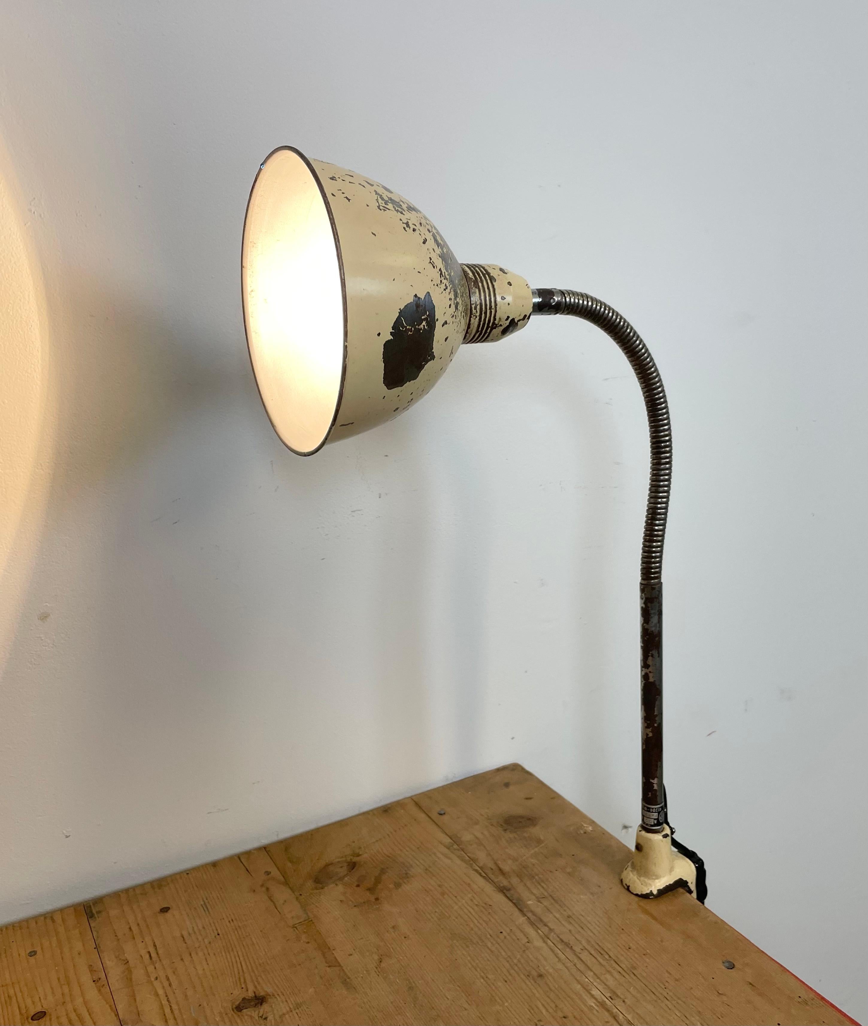 Beige Industrial Gooseneck Table Lamp from Instala, 1960s For Sale 13