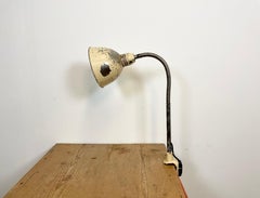 Lampada da tavolo industriale a collo d'oca beige di Instala, anni '60