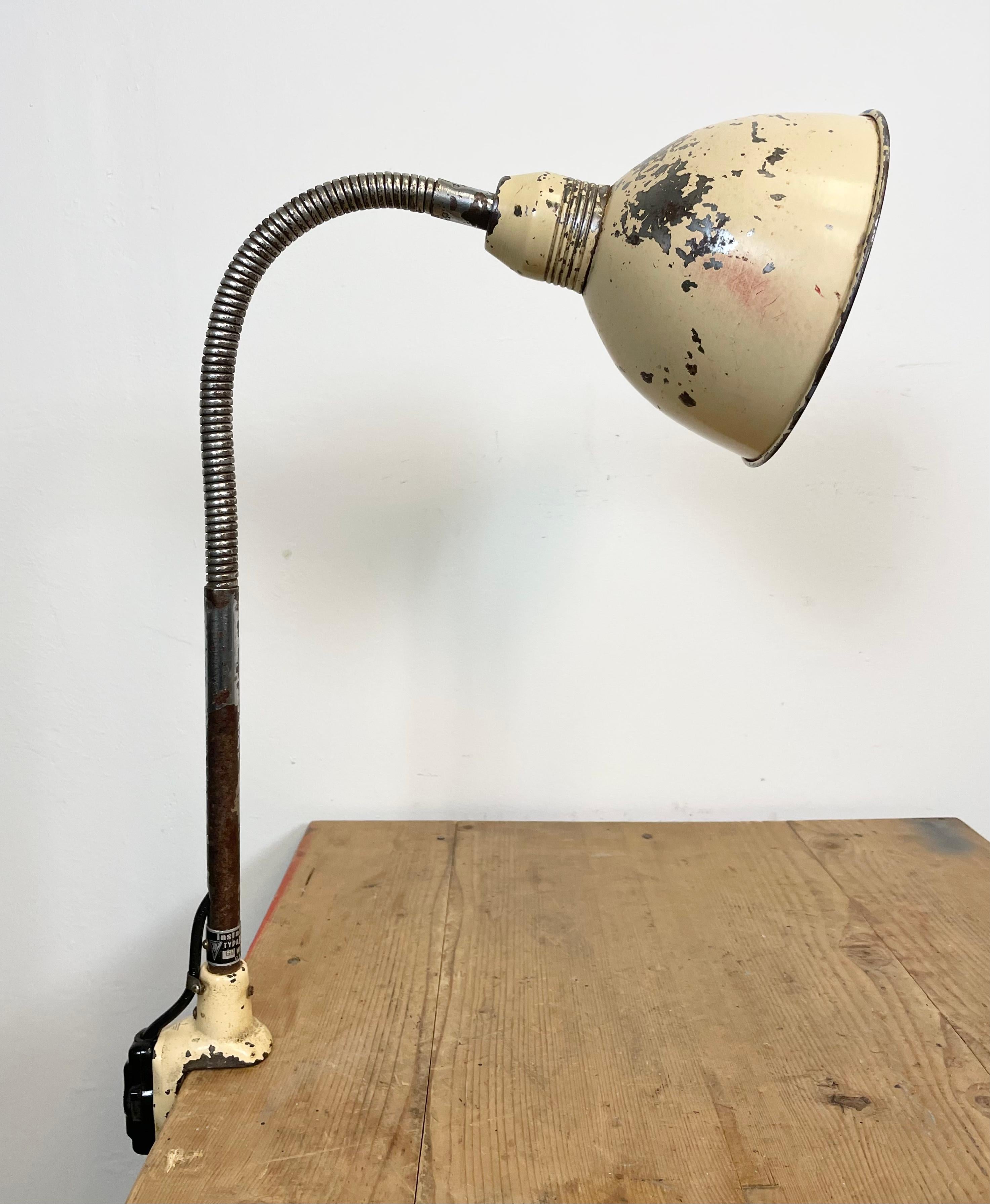 Beige Industrial Gooseneck Table Lamp from Instala, 1960s For Sale 2