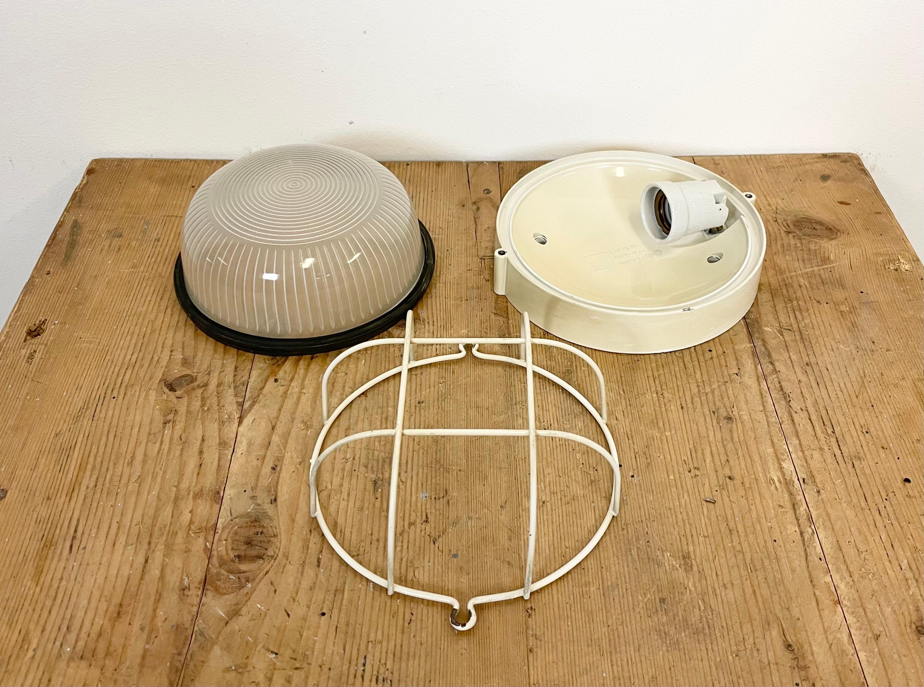 Beige Industrial Iron Wall or Ceiling Light, 1970s 9
