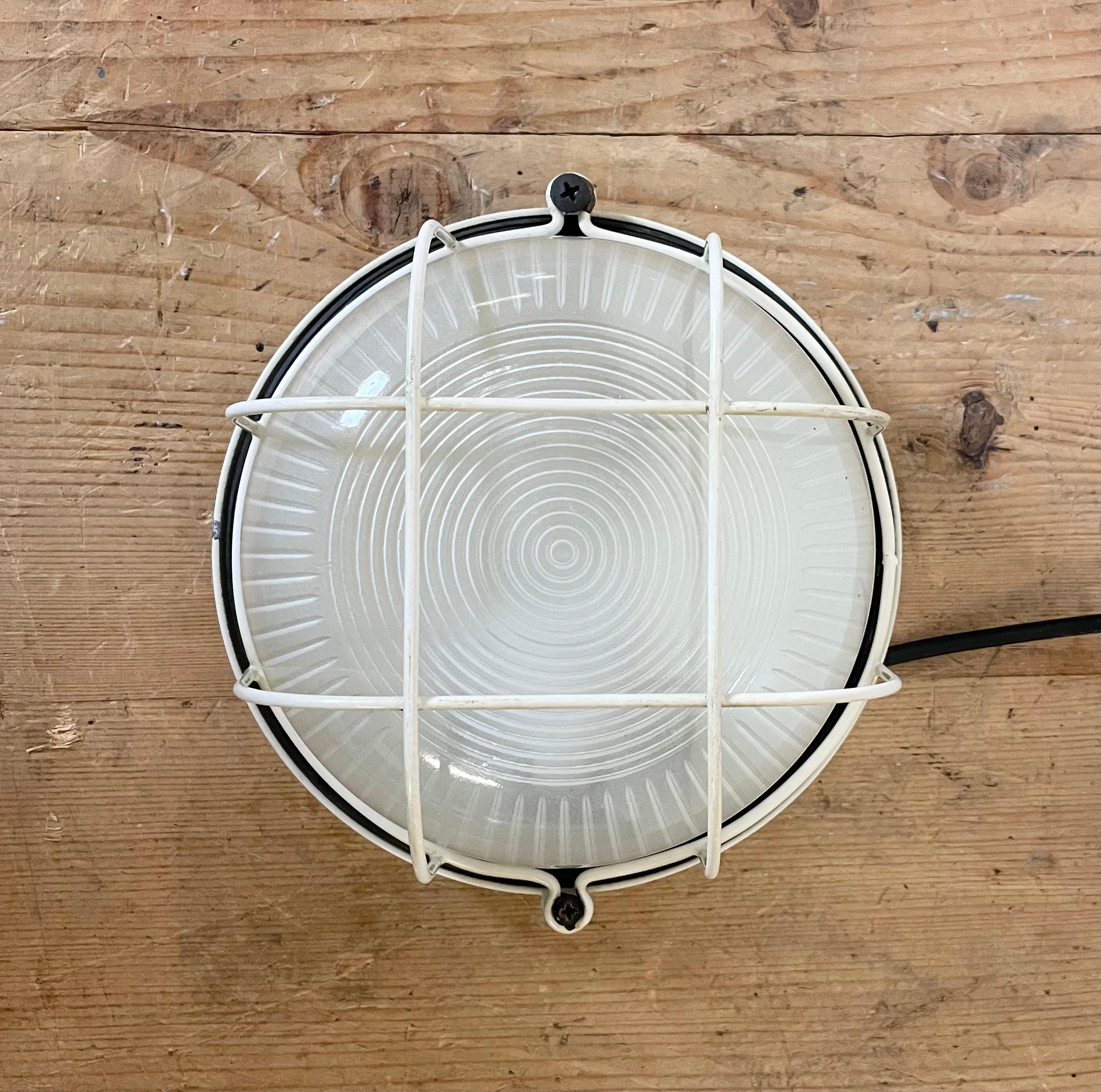 20th Century Beige Industrial Iron Wall or Ceiling Light, 1970s