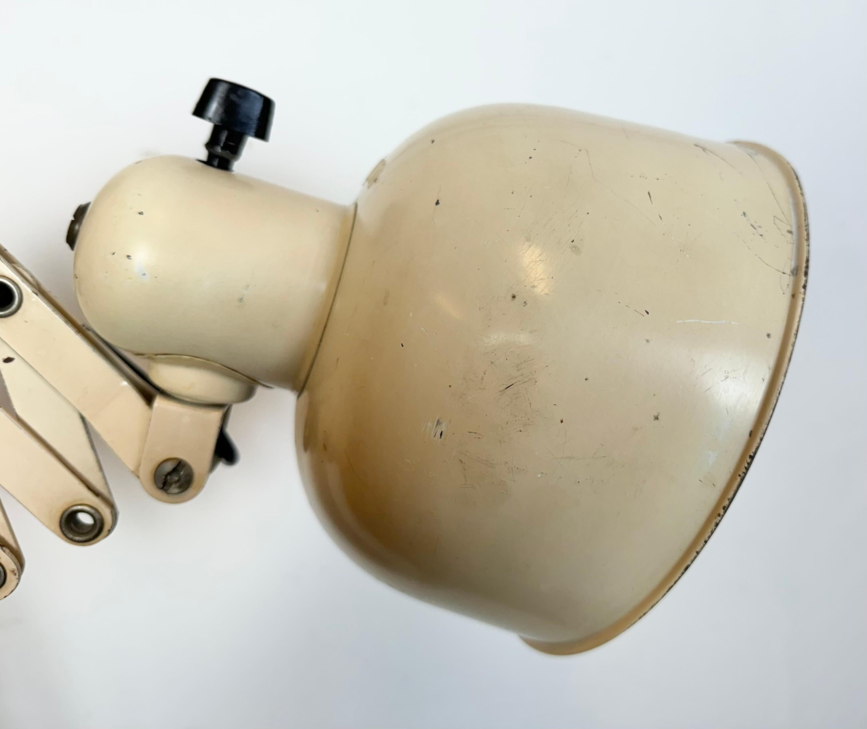 Beige Industrial Midcentury Scissor Wall Lamp from Wila Leuchten, 1960s For Sale 10