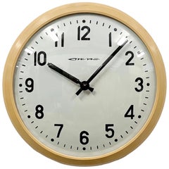 Beige Industrial Soviet Bakelite Factory Wall Clock from Strela, 1960s