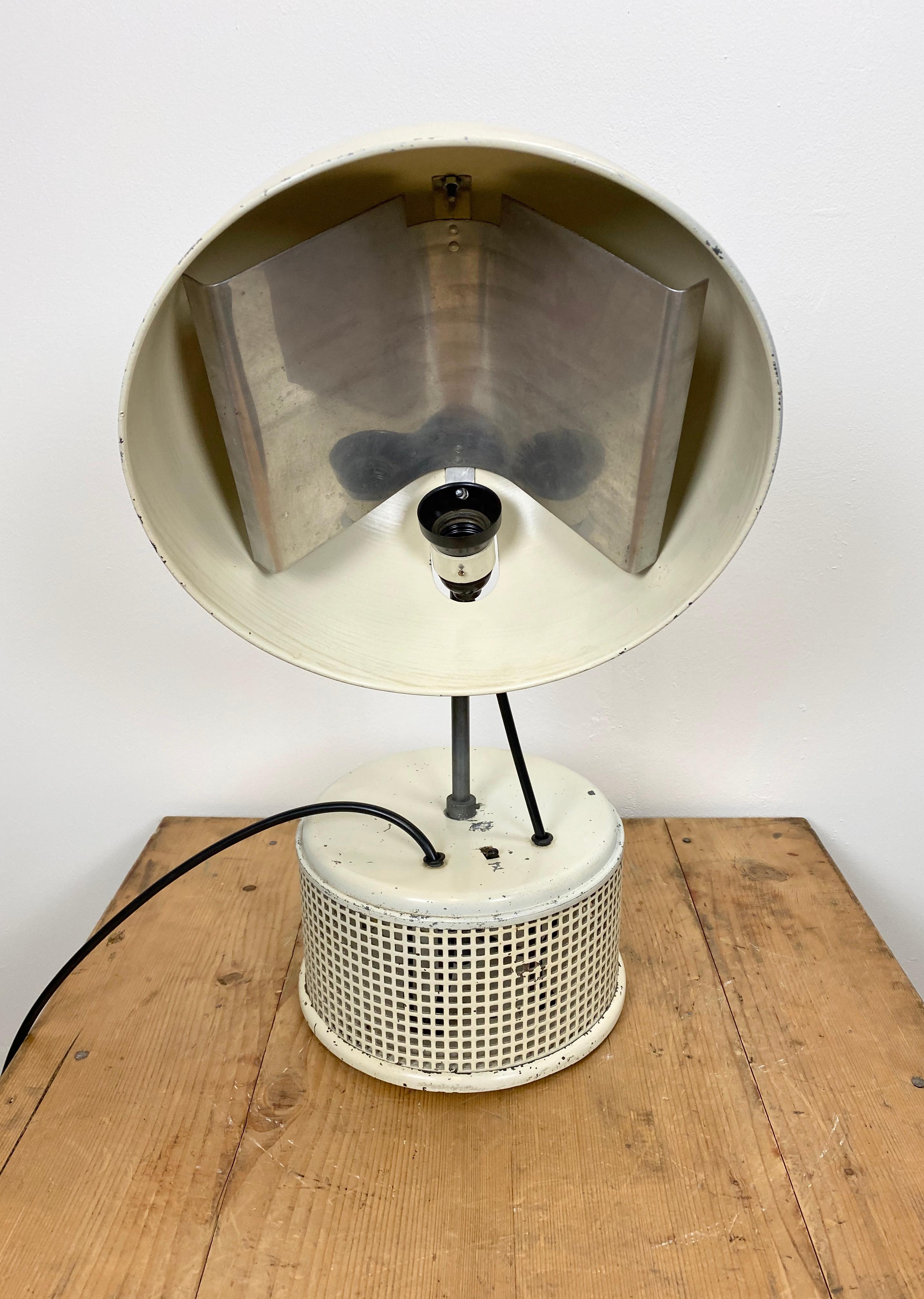 Painted Beige Industrial Table Lamp, 1950s