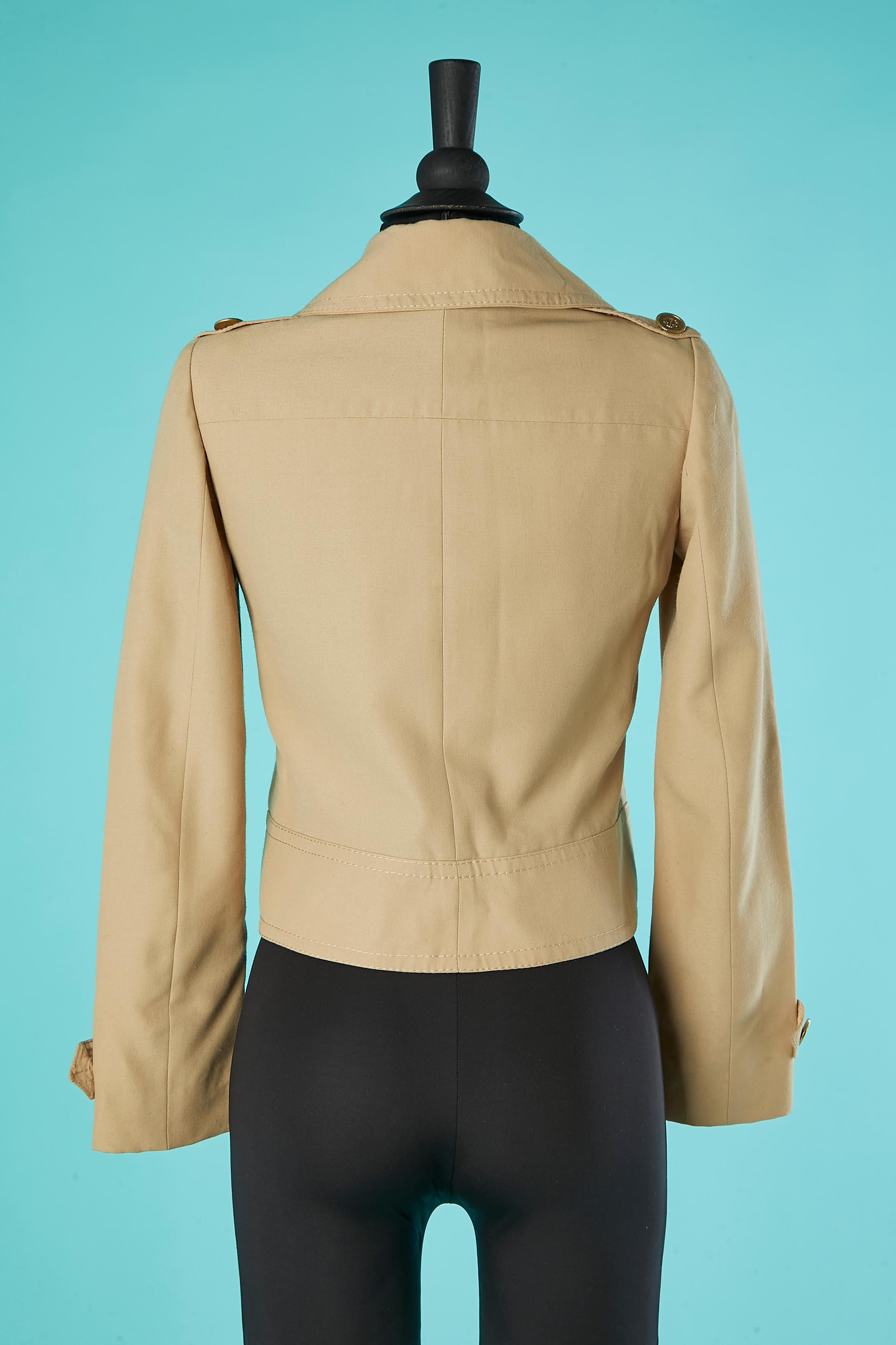 Beige jacket with zip in the middle front Ted Lapidus  For Sale 1