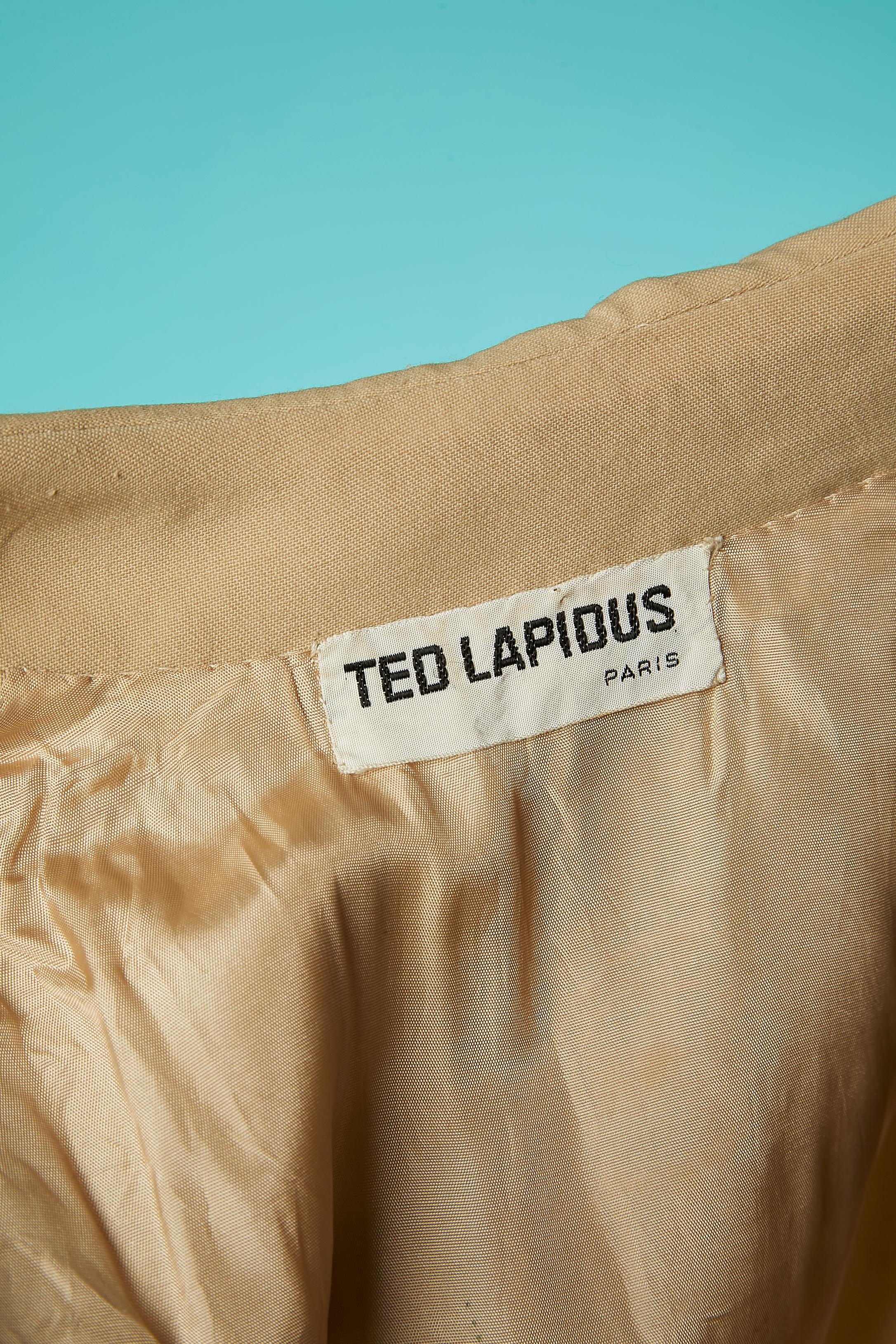 Beige jacket with zip in the middle front Ted Lapidus  For Sale 2