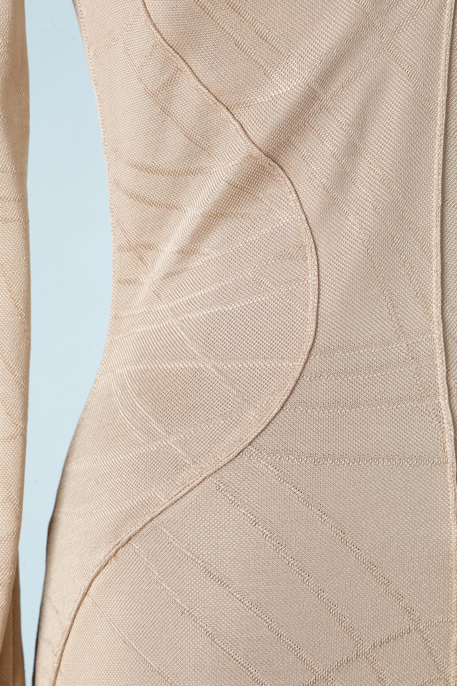 Women's Beige jersey asymmetrical dress Thierry Mugler Couture 
