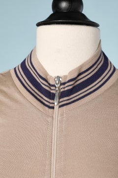 Beige jersey dress with zip and ruffles Jean-Paul Gaultier