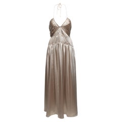 Beige Jonathan Simkhai Satin Halter Dress Size US 0