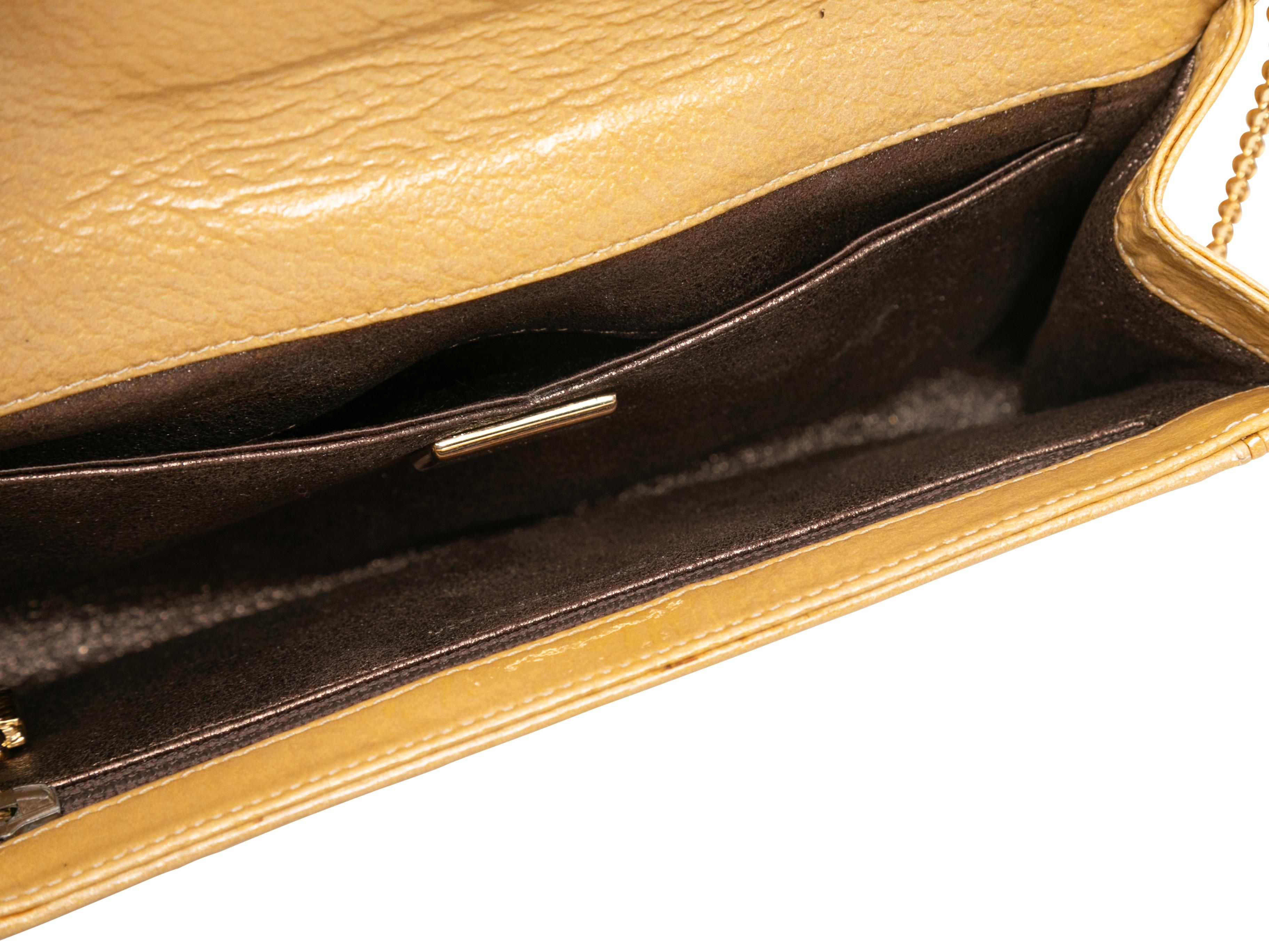 Beige Judith Leiber Patent Embellished Clutch In Good Condition In New York, NY