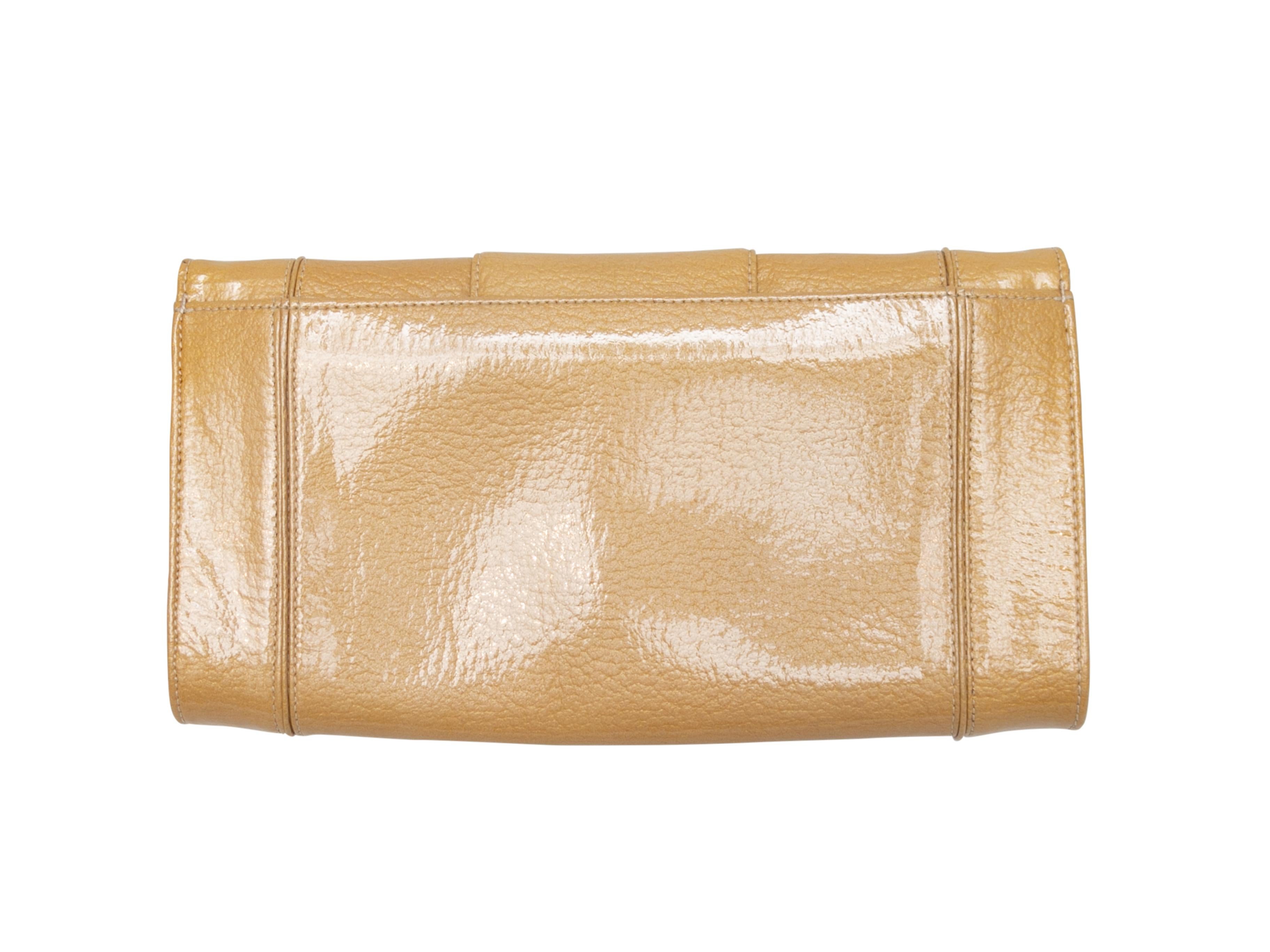 Women's Beige Judith Leiber Patent Embellished Clutch
