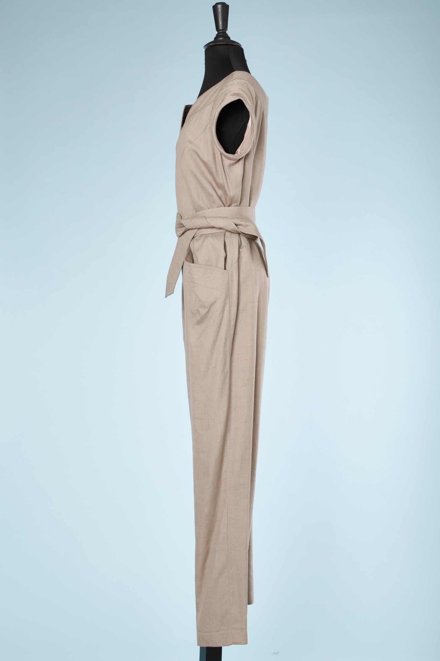 Beige jumpsuit Thierry Mugler  In Excellent Condition In Saint-Ouen-Sur-Seine, FR