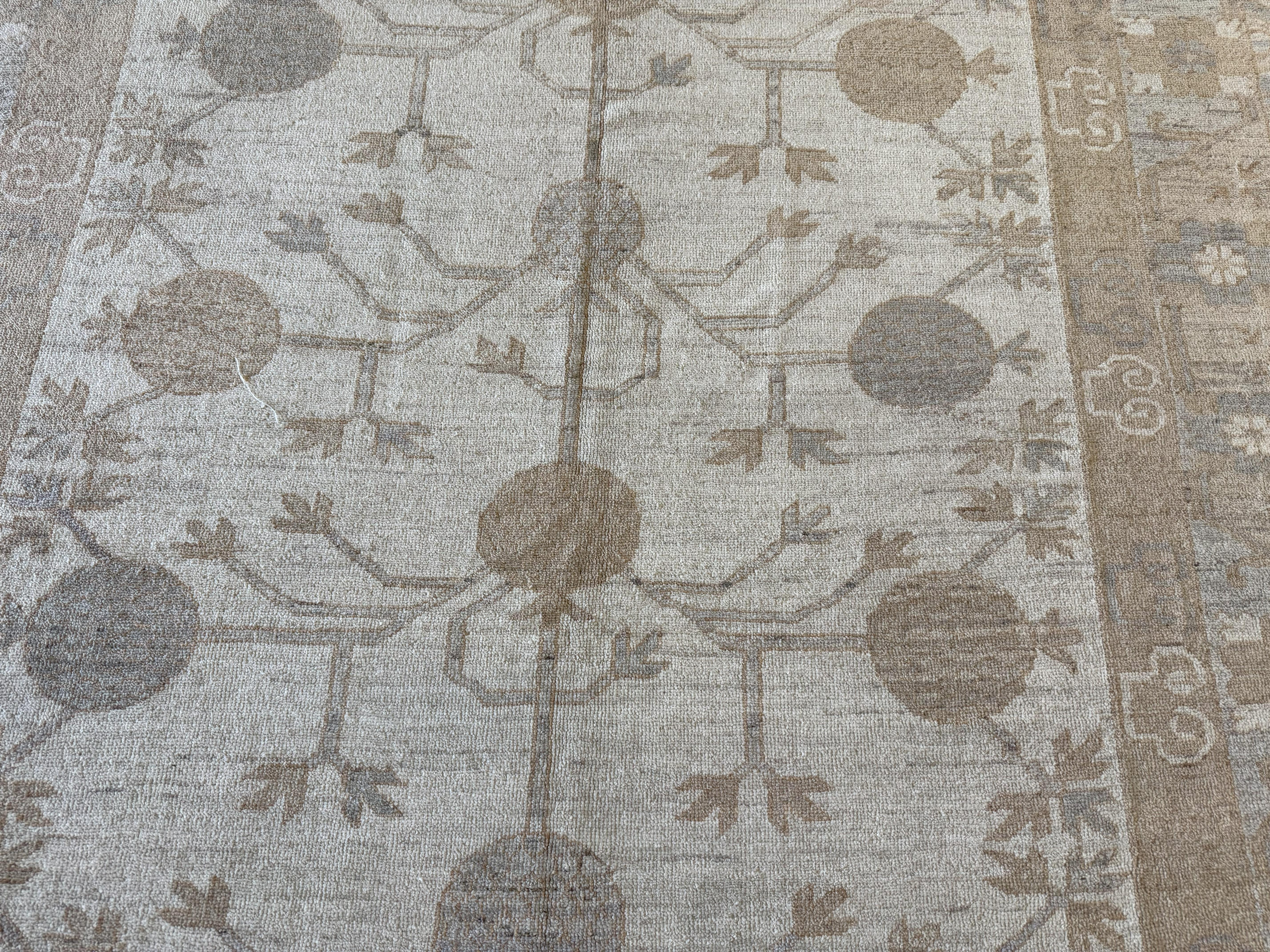Beige Khotan All-Over Design Pakistani Area Rug For Sale 2