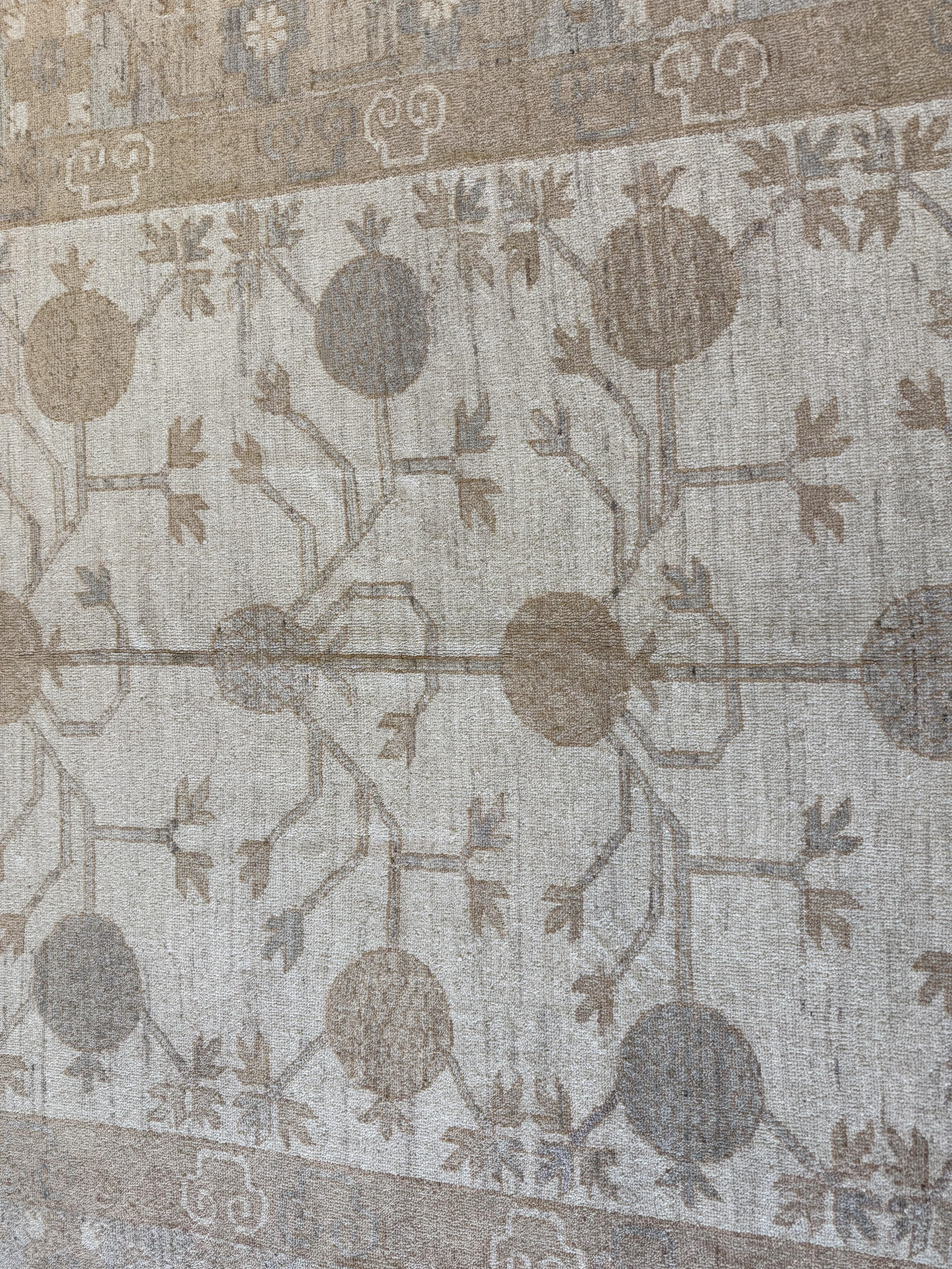 Beige Khotan All-Over Design Pakistani Area Rug For Sale 3