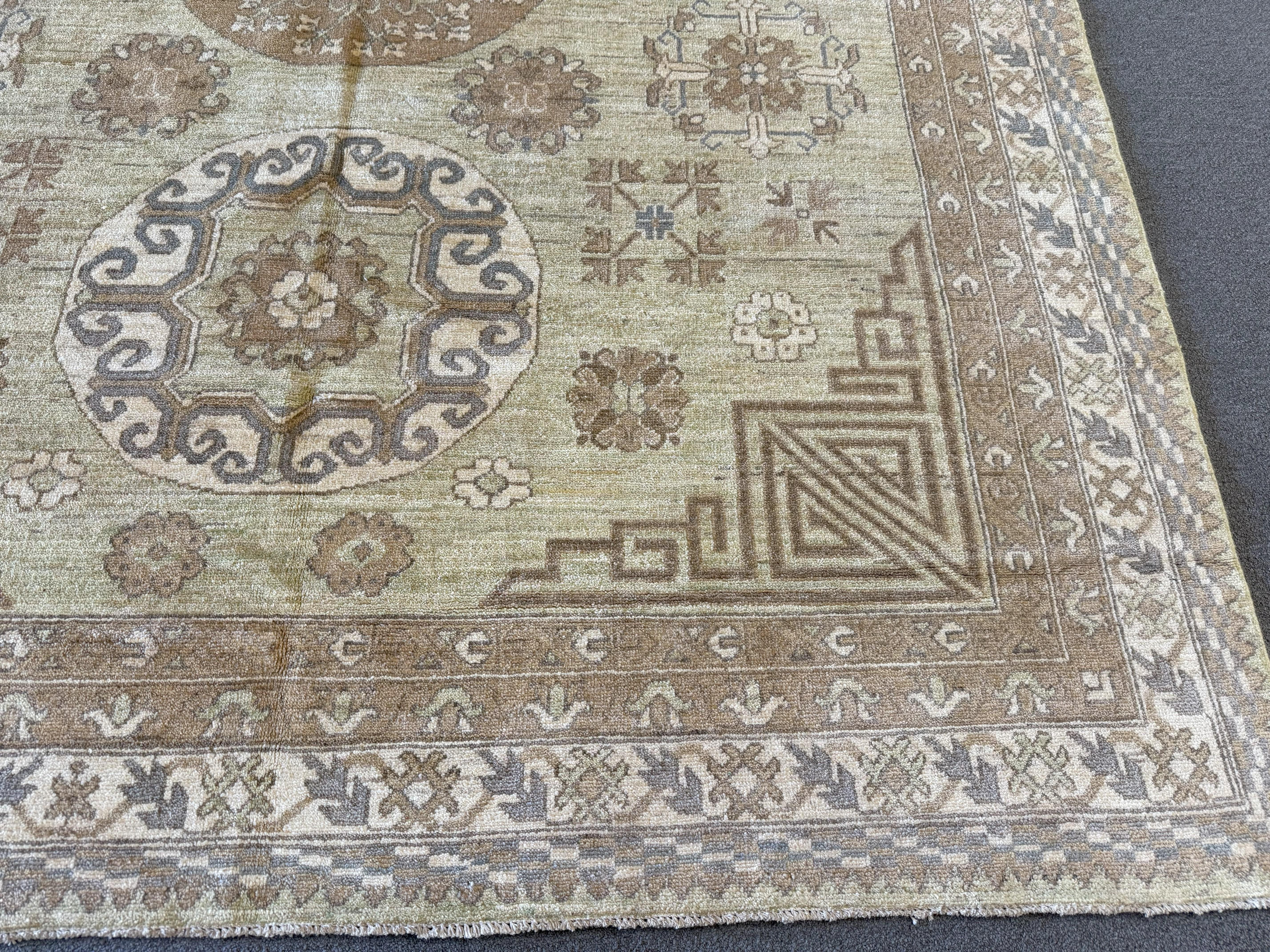 Beige Khotan Design Pakistani Area Rug For Sale 2
