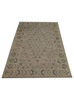 Beige Kilim Rug Traditional Carpet Kilim Scandinavian Style Brown Wool Area Rug