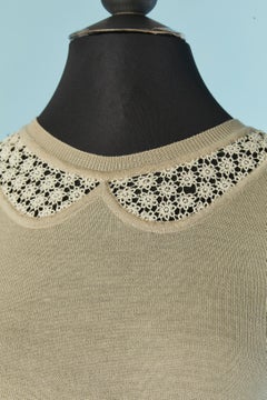 Beige knit sleeveless dress with bow on the waist Red Valentino