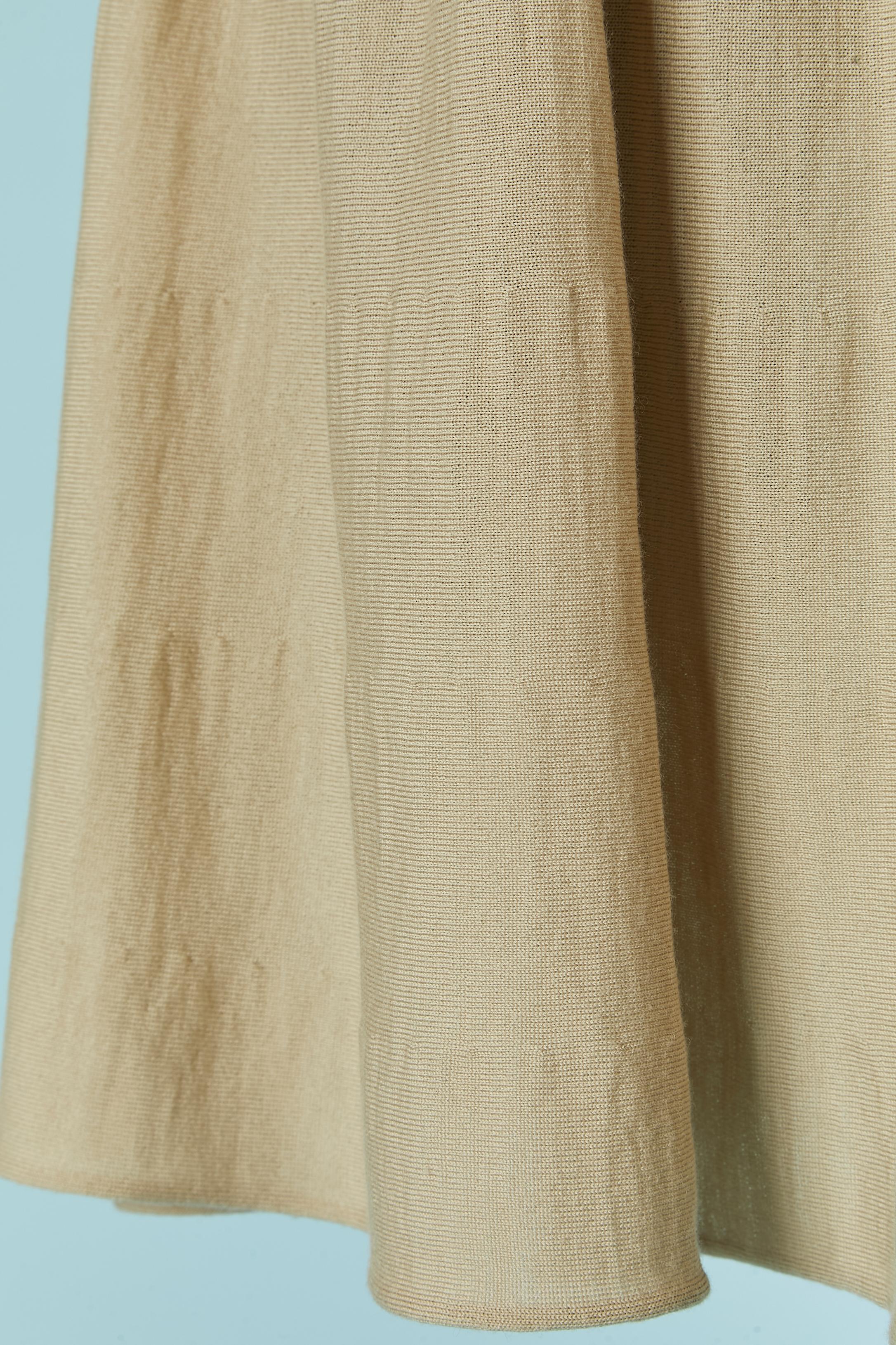 Beige knit sleeveless dress with bow on the waist Red Valentino In Excellent Condition For Sale In Saint-Ouen-Sur-Seine, FR