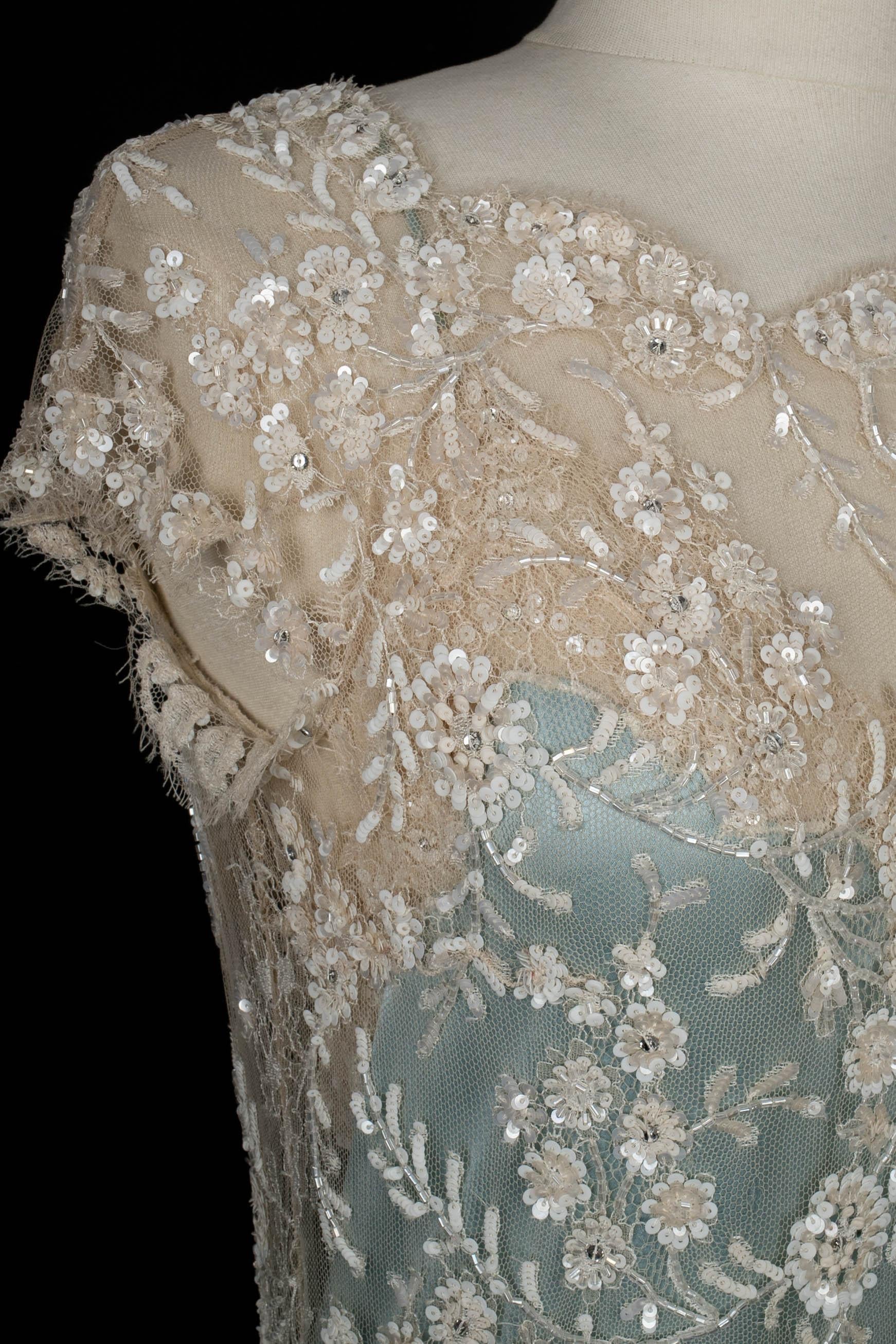 Valentino Beige Lace Dress For Sale 3