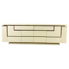 Beige Lacquered Credenza by Jean Claude Mahey, 1970s
