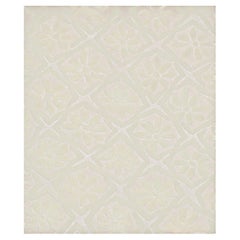 Beige Lattice Hand-Tufted Custom Rug "Petal Weave" by Doris Leslie Blau
