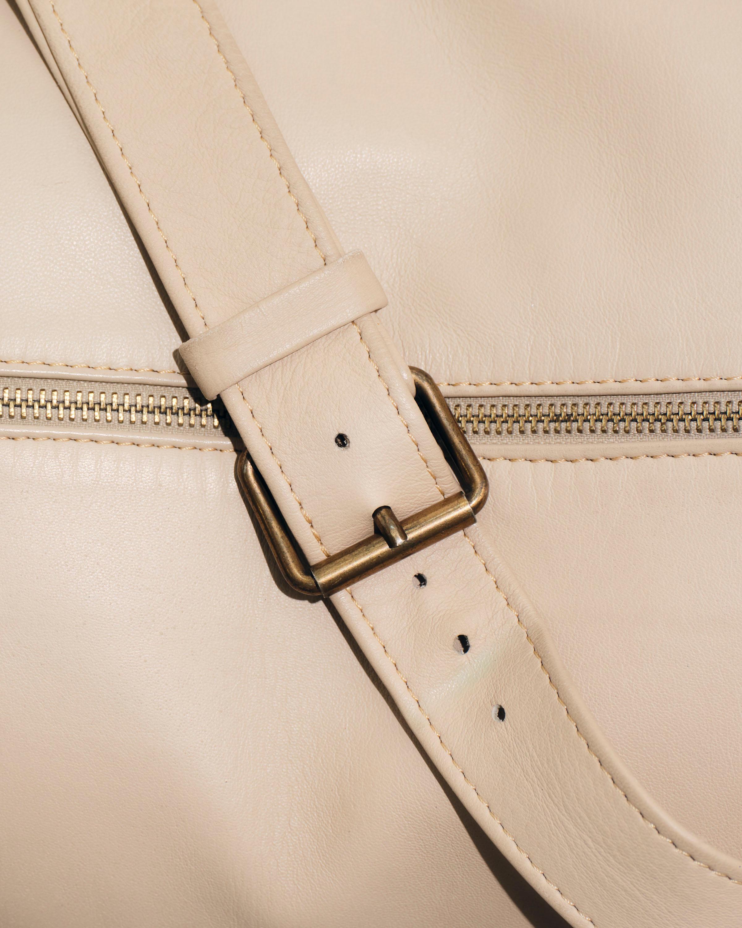 Lit de jour en cuir beige et travertin, années 1980 en vente 6