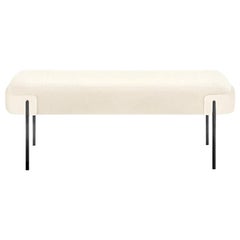 In stock in Los Angeles, Beige Leather Bench Designed by Marco Zito