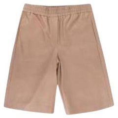 Beige leather Bermuda shorts