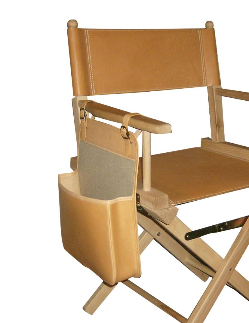 Beige Leather Director's Chair For Sale at 1stDibs