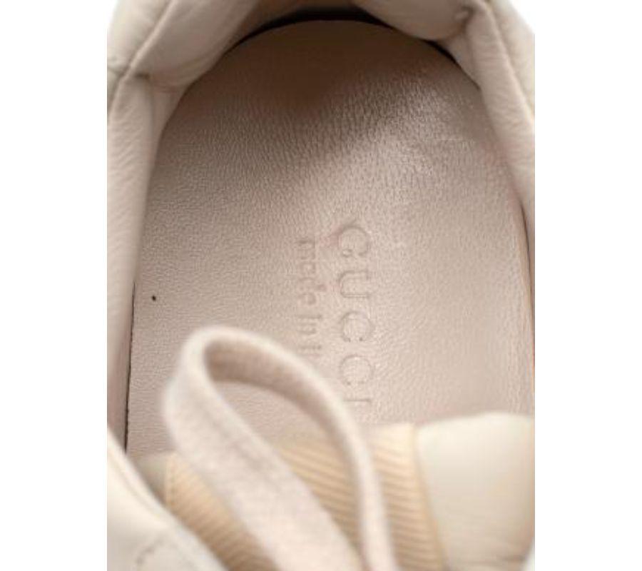 Gucci Beige Leather Logo Rhyton Sneakers For Sale 4