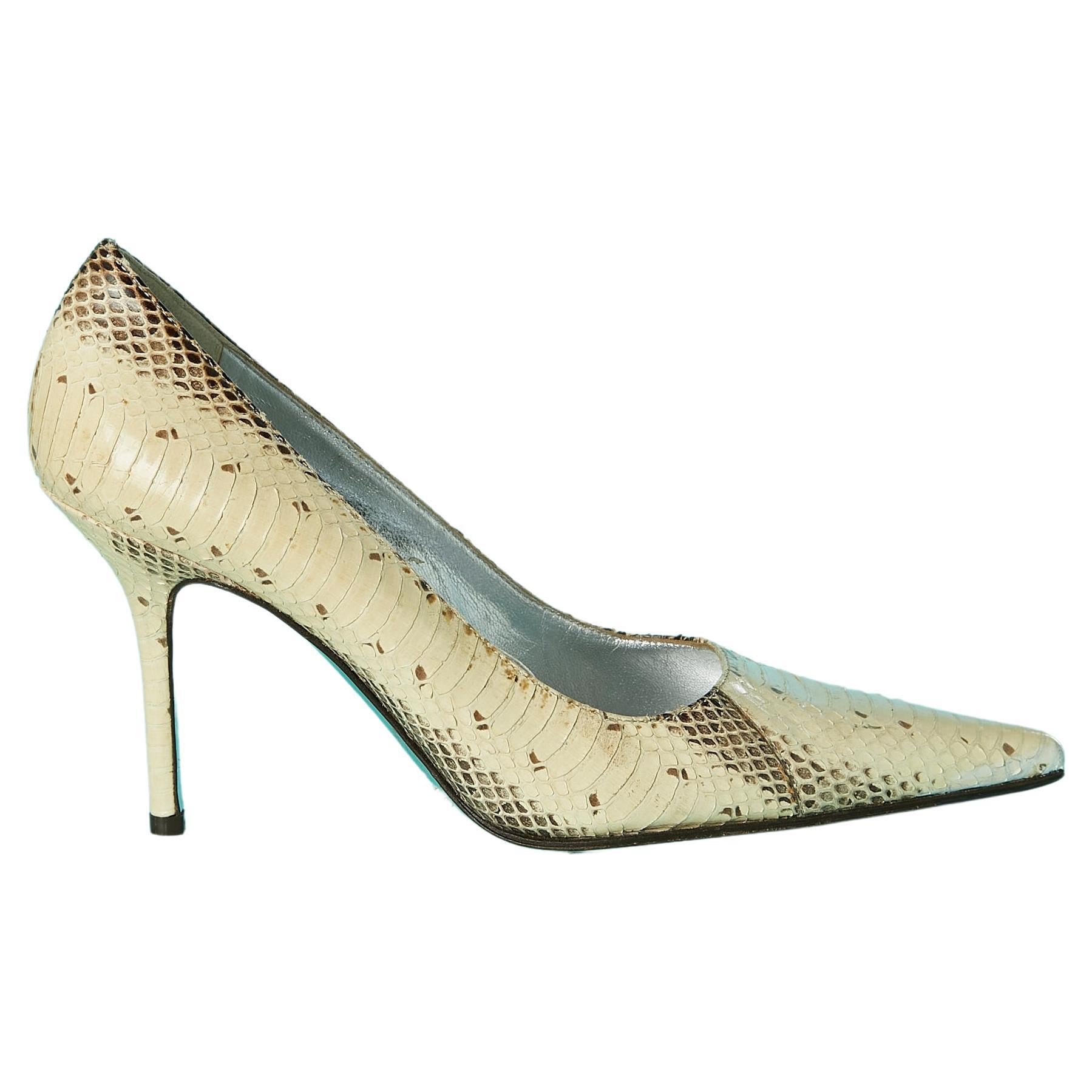 Beige leather pump Dolce & Gabbana  For Sale