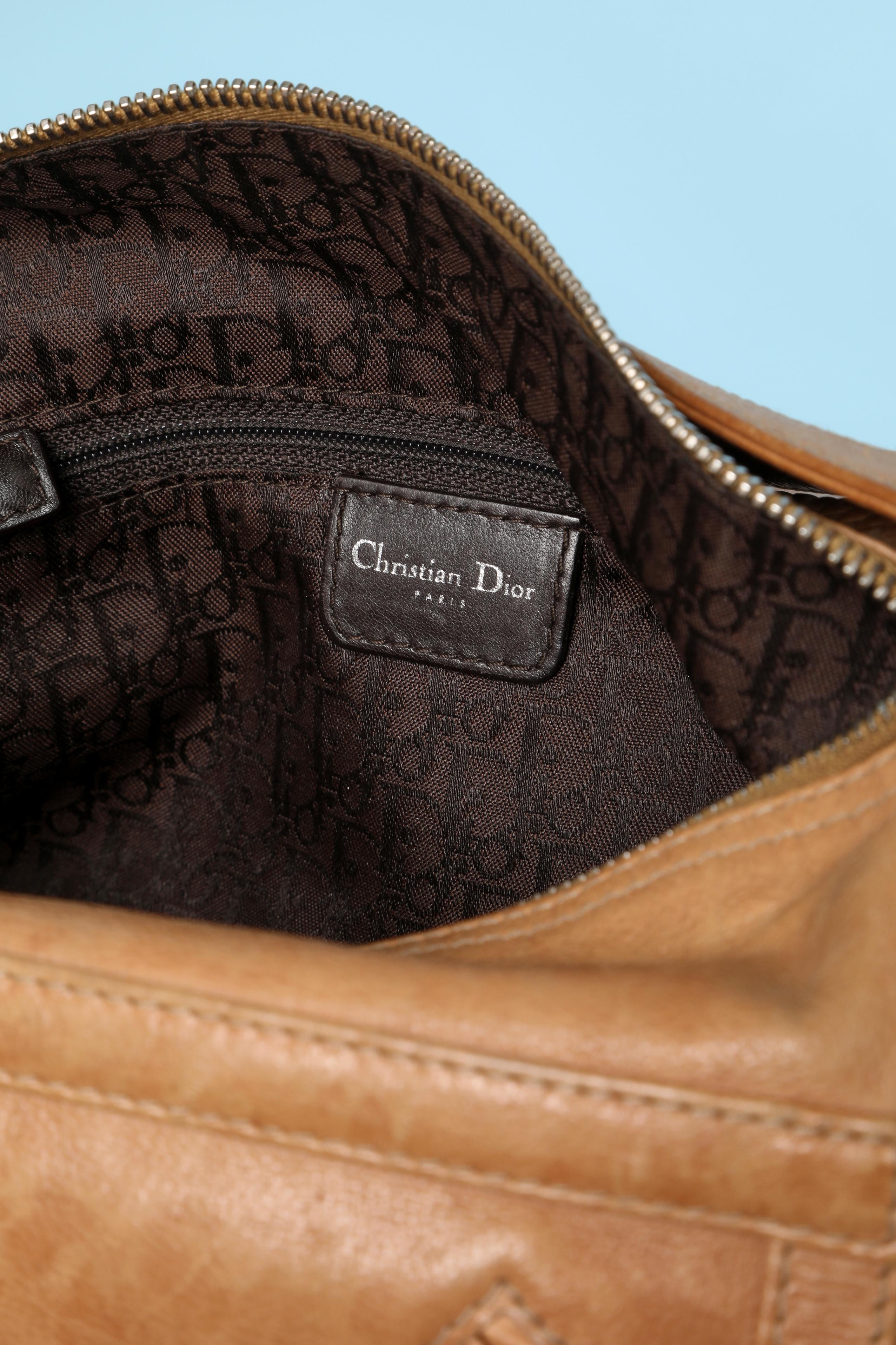 Umhängetasche aus beigem Leder von Dior Damen