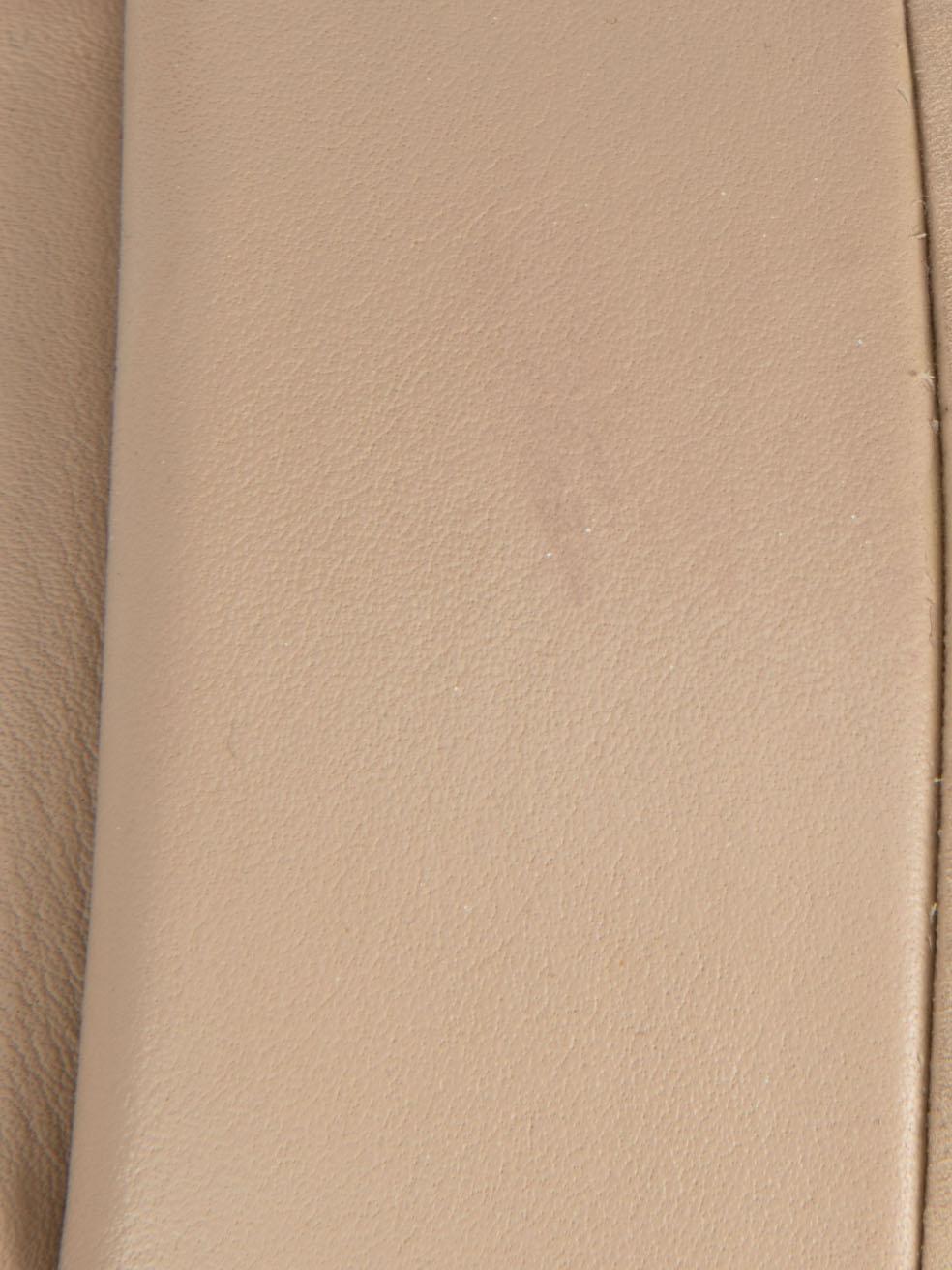 Beige Leather Slingback Platform Sandals Size UK 3.5 For Sale 1