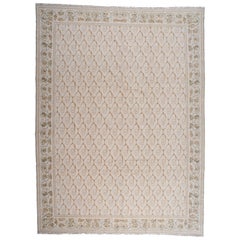 Tappeto Area Foglie e Linee Beige