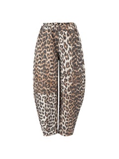 Beige Ballonhose mit Leopardenmuster Größe S