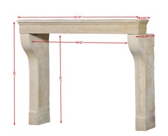 Beige Limestone Fireplace Surround Reclaimed From French Chateau