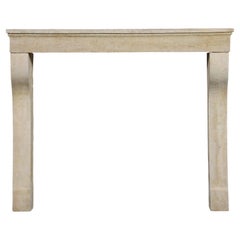 Beige Limestone Fireplace Surround Reclaimed From French Chateau