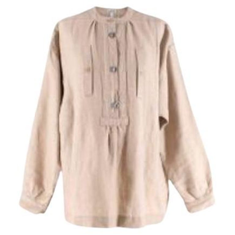 Beige linen tunic For Sale at 1stDibs