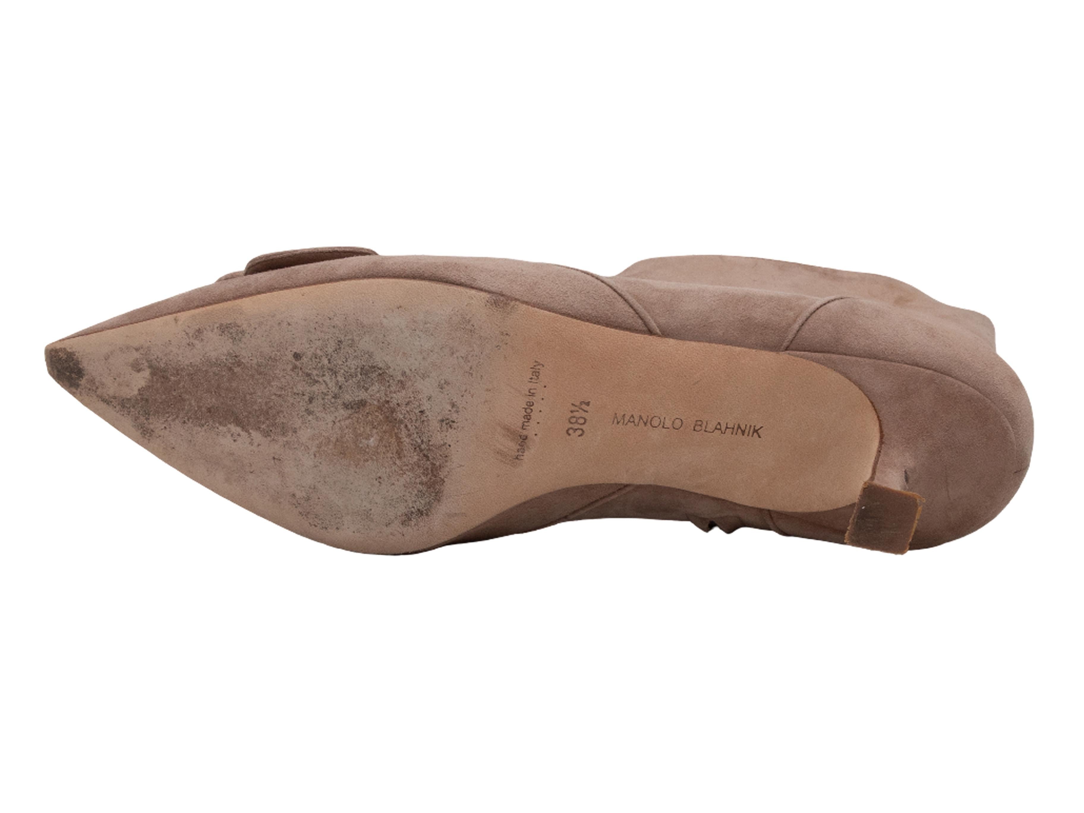 Donna Stivaletti a punta in pelle scamosciata Manolo Blahnik beige misura 38,5 in vendita