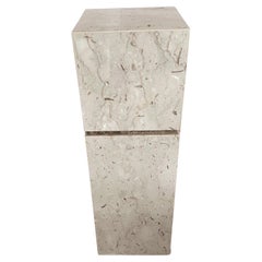 Beige Marble Pedestal with Inset Band