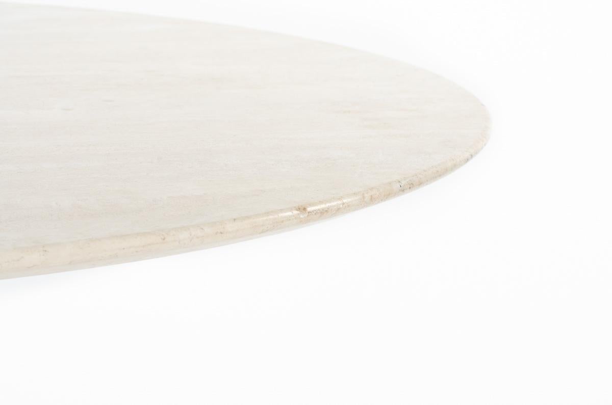 Beige marble dining table by Ligne Roset, 1970 For Sale 3