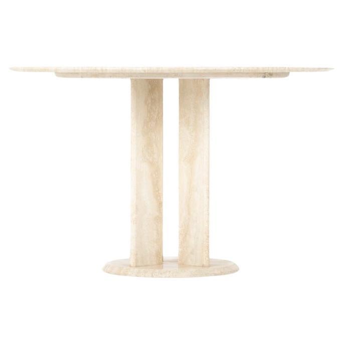Beige marble dining table by Ligne Roset, 1970 For Sale