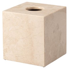 Caja de pañuelos cuadrada de mármol beige
