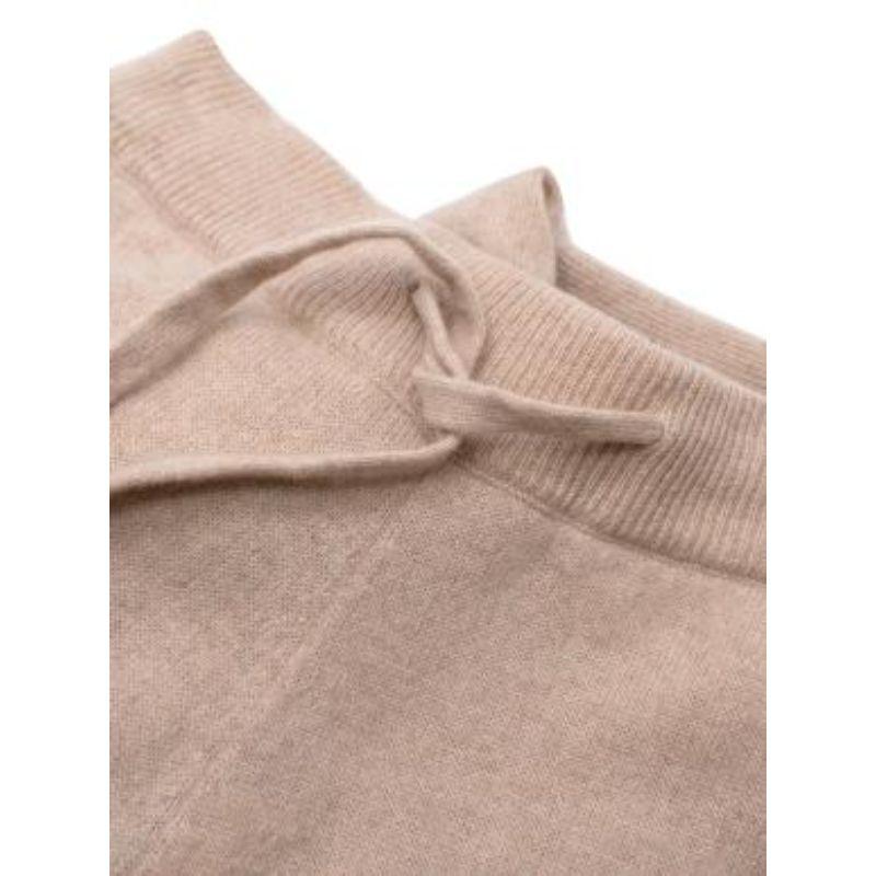 Beige marl cashmere-blend hoodie & joggers For Sale 6