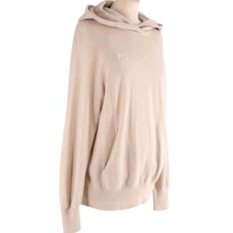 Beige marl cashmere-blend hoodie & joggers In Good Condition For Sale In London, GB