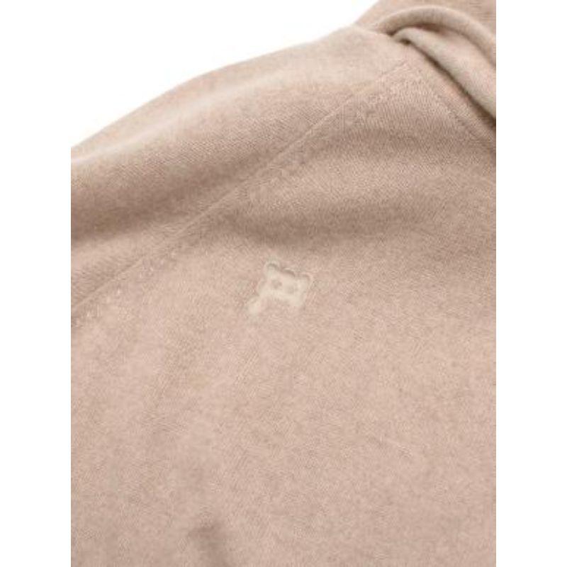 Beige marl cashmere-blend hoodie & joggers For Sale 4