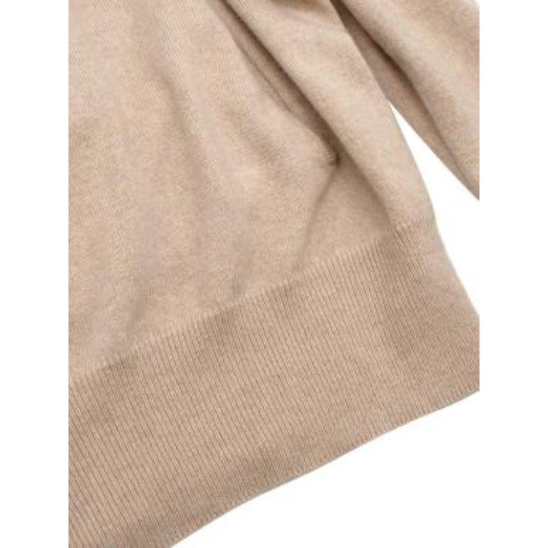 Beige marl cashmere-blend hoodie & joggers For Sale 5