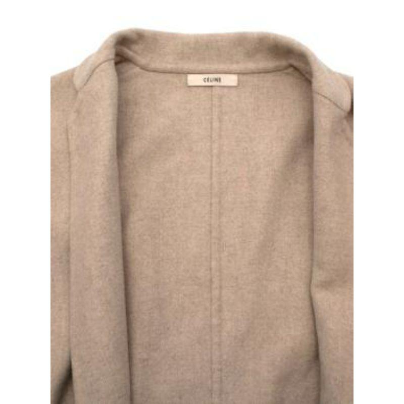 beige marl double faced cashmere coat 1