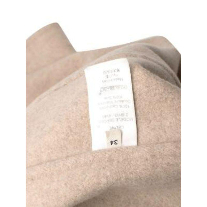 beige marl double faced cashmere coat 3